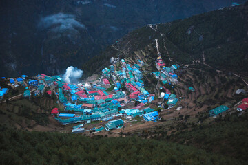 Namche Bazar Village. Himalayan mountains. Nepal