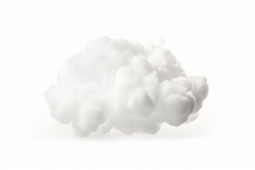 White cloud isolated on a solid white background.