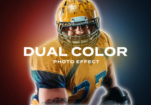 Dual Color Duotone Gradient Double Photo Effect Paper Texture Template Mockup Overlay Style