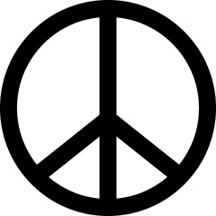 Pacifism symbol icon, transparent background