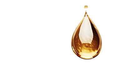 Oil drops. Serum droplet. Skincare gold drops, isolated on transparent background 