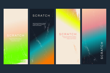 Gradient scratch effect design card set