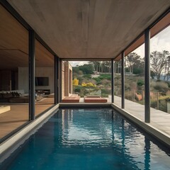 interior pool in a modern house design by architect 