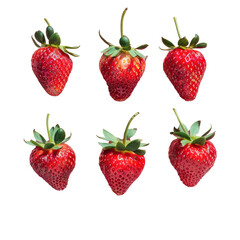 A close up of a group of strawberries with a Transparent Background