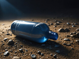 trash old blue plastic bottle - 780372508
