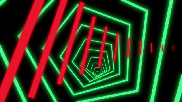 animation - Abstract neon hexagon tunnel with a futuristic vibe