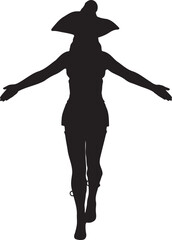 Witch woman silhouette. Detailed silhouette of the witch woman illustration
