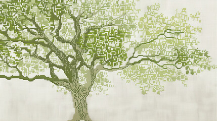 Tree Cross-Stitch Embroidery Design