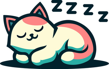 A cute sleeping cat or kitten cartoon character - 780374776