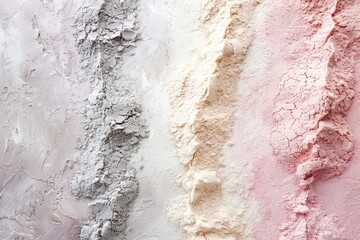 Obraz premium An abstract textured painting blending soft pink and cool gray hues, evoking a serene and artistic atmosphere..