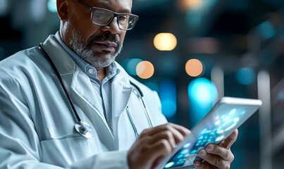 Medical Tablet Interface: Doctor's Digital Data Entry for Healthcare Innovation