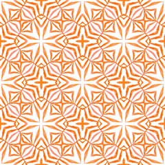 Medallion seamless pattern. Orange ravishing boho