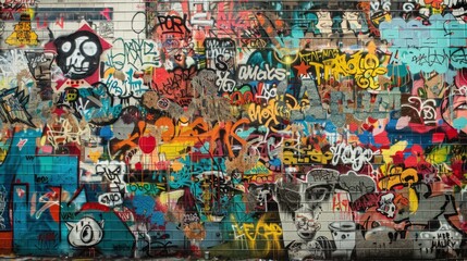 Collage of Eclectic Urban Graffiti Tags
