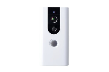 Security Camera Mounted on Wall. On a White or Clear Surface PNG Transparent Background.
