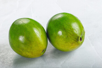 Two ripe green exotic avocado fruit