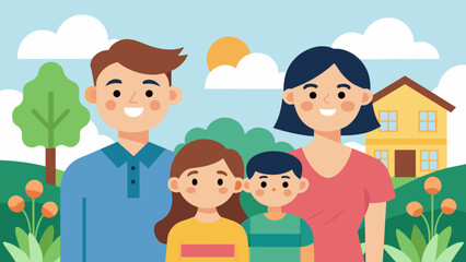 Obraz na płótnie Canvas happy family vector illustration