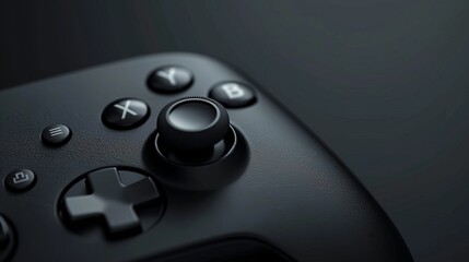 A Black Wireless Video Game Controller. 