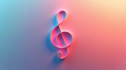 A Music Note On Pastel Background.