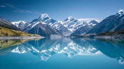 Fototapeta premium Snow on the sky and water