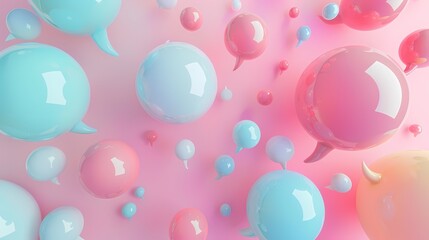Digital pastel color bubble scene poster background