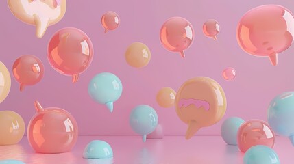 Digital pastel color bubble scene poster background