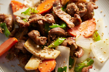 Stir-fried Chicken Gizzard Vegetables