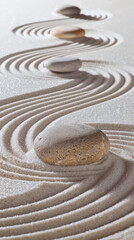 Fototapeta na wymiar Serenity in Raked Sand