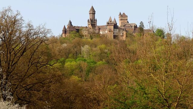 the german castle braunfels in spring 4k 25fps video
