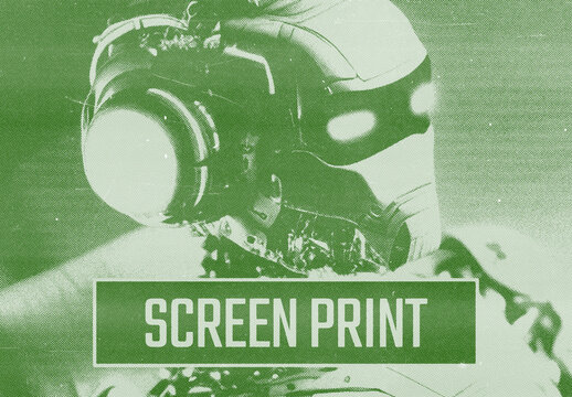 Printer Risograph Silk Screen Grain Photo Effect Paper Texture Template Mockup Overlay Style