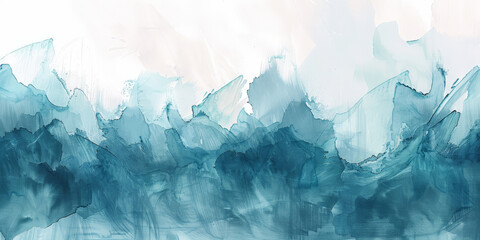 Abstract blue watercolor, blue teal watercolor paint, banner