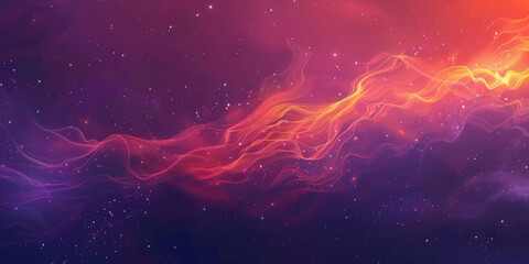 Abstract background, dark purple gradient with red and orange glowing nebula. red orange wave smoke flow background,banner,swirl and wavy soft pattern, creative dynamic and elegant design - obrazy, fototapety, plakaty
