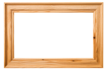 Wooden Frame Against White Background. On a White or Clear Surface PNG Transparent Background.