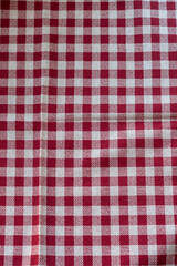 red and white checkered tablecloth