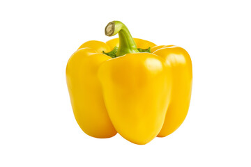 Two Yellow Peppers on White Background. On a White or Clear Surface PNG Transparent Background.