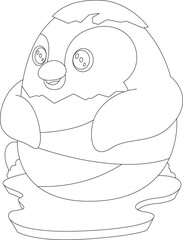 Penguin Easter Easter egg Animal Vector Graphic Art Illustration
