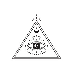 all seeing eye in triangle vector