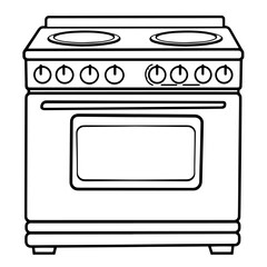 Sleek oven outline icon for kitchen appliance designs.