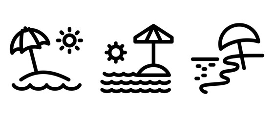 beach icon or logo isolated sign symbol vector illustration - high quality black style vector icons