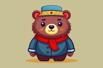 A little bear in ushanka hat