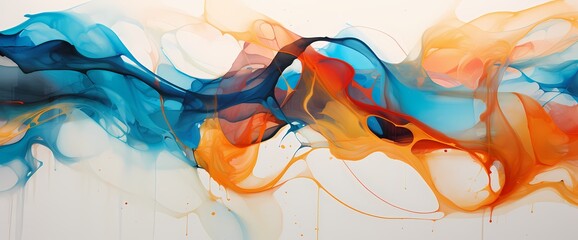 Bold strokes of radiant colors converge, swirling together in a breathtaking display of marble ink...