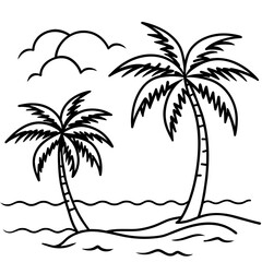      beautiful seaside view with some coconut palm.
