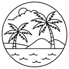      beautiful seaside view with some coconut palm.
