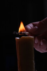candle made of natural wax witch