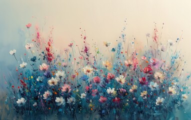 Vintage floral painting background