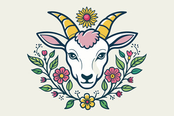 goat with a flower