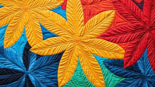 Colorful flower print patchwork quilt background with stylish and vibrant design