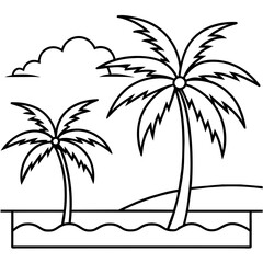      beautiful seaside view with some coconut palm.
