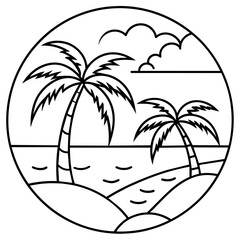      beautiful seaside view with some coconut palm.
