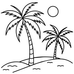      beautiful seaside view with some coconut palm.
