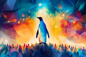 abstract background for World Penguin Day - obrazy, fototapety, plakaty